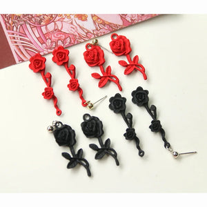 10Pcs Red Rose Charms DIY Earrings Bracelet Necklace Pendant Jewelry