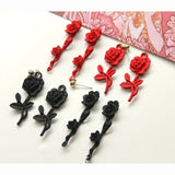 10Pcs Red Rose Charms DIY Earrings Bracelet Necklace Pendant Jewelry