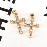 10Pcs CZ Pave Cross Charms Pendant for Jewelry Making