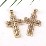 10Pcs CZ Pave Cross Charms Pendant for Jewelry Making