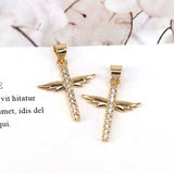 10Pcs CZ Pave Cross Charms Pendant for Jewelry Making