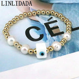 10Pcs Colorful Square Lampwork Eye Beaded Bracelets for Women