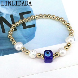 10Pcs Colorful Square Lampwork Eye Beaded Bracelets for Women
