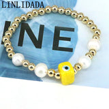 10Pcs Colorful Square Lampwork Eye Beaded Bracelets for Women