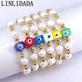 10Pcs Colorful Square Lampwork Eye Beaded Bracelets for Women