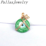 10Pcs Colorful Evil Eye Wire Wrapped Pendant Necklace DIY Charms