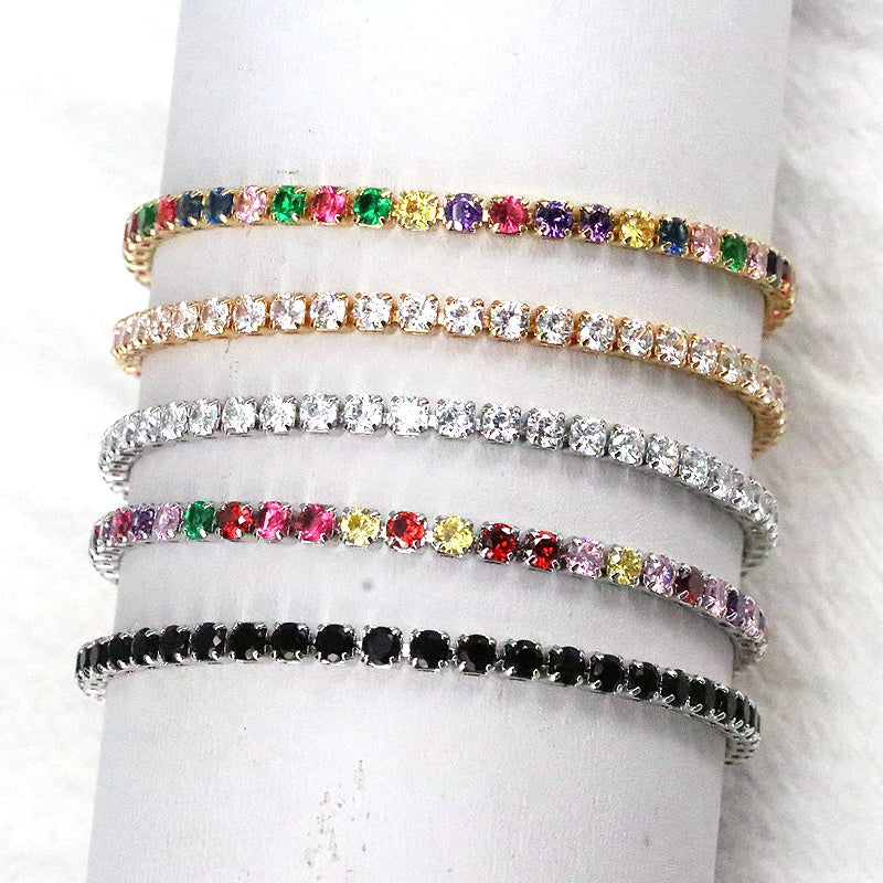 10Pcs CZ Tennis Crystal Bracelet Girl Party Jewelry