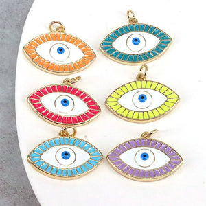 10Pcs Colorful Enamel Eyes Charms Jewelry 2021 New Charms Necklace Pendants