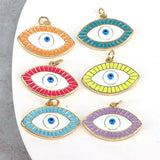 10Pcs Colorful Enamel Eyes Charms Jewelry 2021 New Charms Necklace Pendants