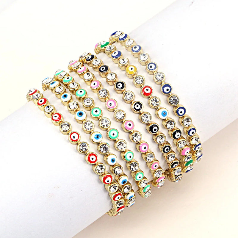 10Pcs CZ Tennis Rainbow Bracelet for Girls