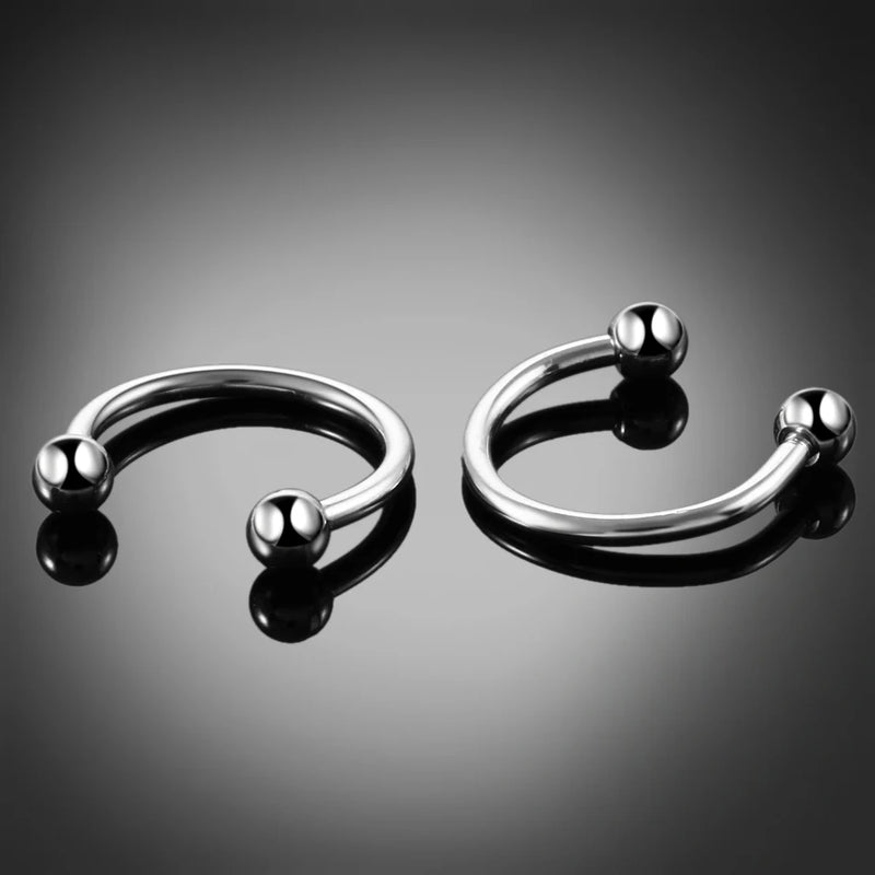 10Pcs Titanium Nose Piercing Horseshoe Ring Hoop Septum Nipple Eyebrow