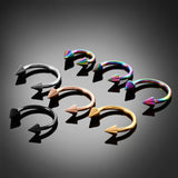 10Pcs Titanium Nose Piercing Horseshoe Ring Hoop Septum Nipple Eyebrow