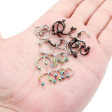 10Pcs Titanium Nose Piercing Horseshoe Ring Hoop Septum Nipple Eyebrow