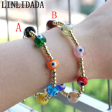 10Pcs Turkey Eye Lampwork Jewelry Adjustable Chain Bracelet