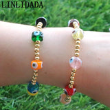 10Pcs Turkey Eye Lampwork Jewelry Adjustable Chain Bracelet