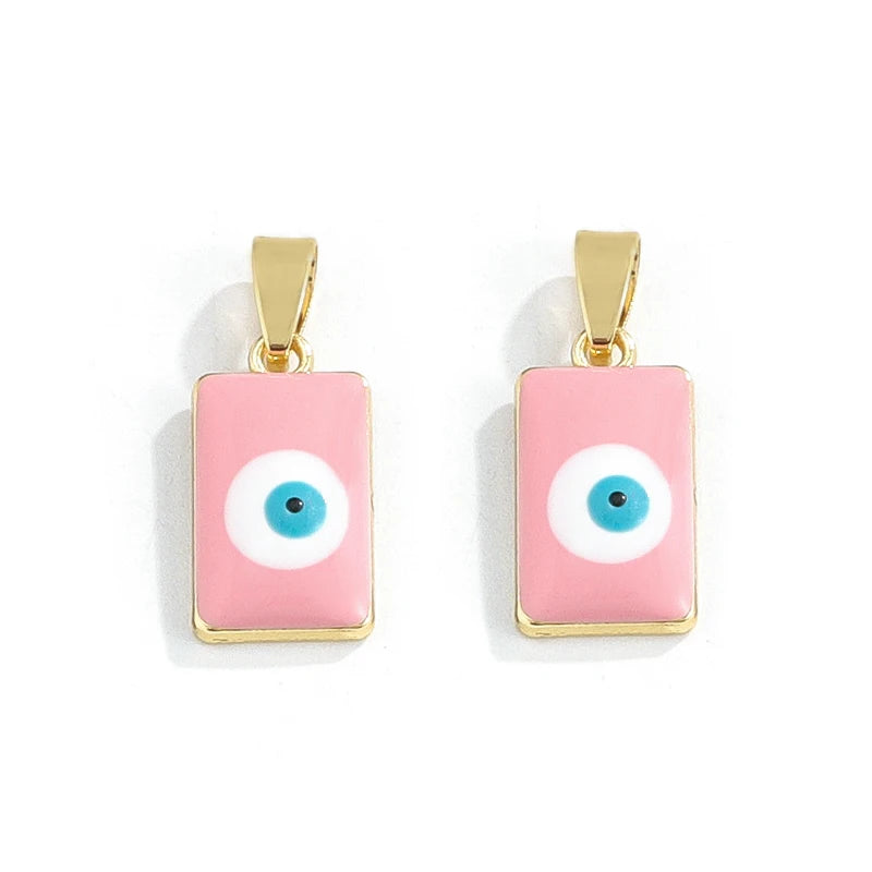 10Pcs Evil Eyes Pendants Lucky Eyes Charms DIY Necklace Making