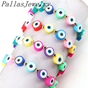 10Pcs Colorful Bead Eye Bracelets for Women