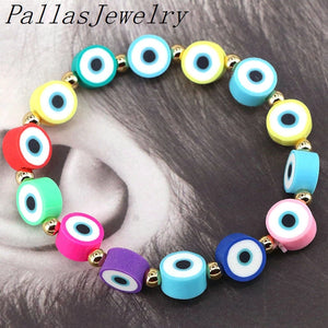 10Pcs Colorful Bead Eye Bracelets for Women