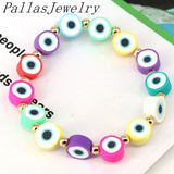 10Pcs Colorful Bead Eye Bracelets for Women