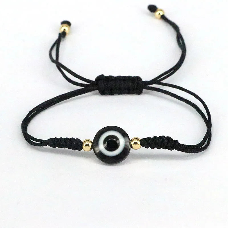 10Pcs Eye Braided Bracelet Adjustable Rope Multicolor Eye Bead Bracelet