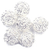 10Pcs Silver Plated Twist Ball Alloy Wire Beads 18mm