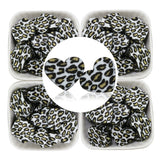 10Pcs Valentine's Leopard Sweet Heart Silicone Beads Baby Teether DIY