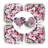 10Pcs Valentine's Leopard Sweet Heart Silicone Beads Baby Teether DIY