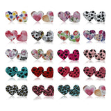 10Pcs Valentine's Leopard Sweet Heart Silicone Beads Baby Teether DIY