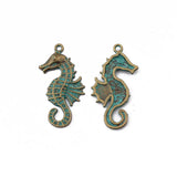10Pcs Sea Horse Charms for DIY Necklace Making Patina Greek Animal Pendants
