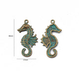 10Pcs Sea Horse Charms for DIY Necklace Making Patina Greek Animal Pendants