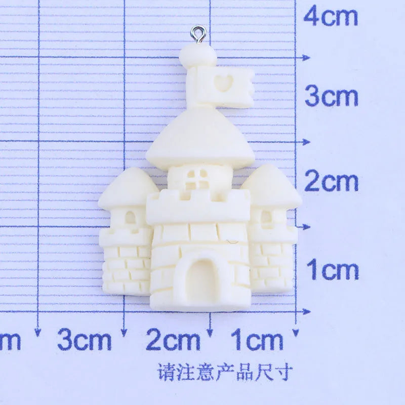 10Pcs Castle Resin Charms DIY Jewelry Making Pendants Earring Necklace Keych