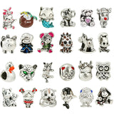 10Pcs Silver-plated Cartoon Animal Charms DIY Jewelry Making