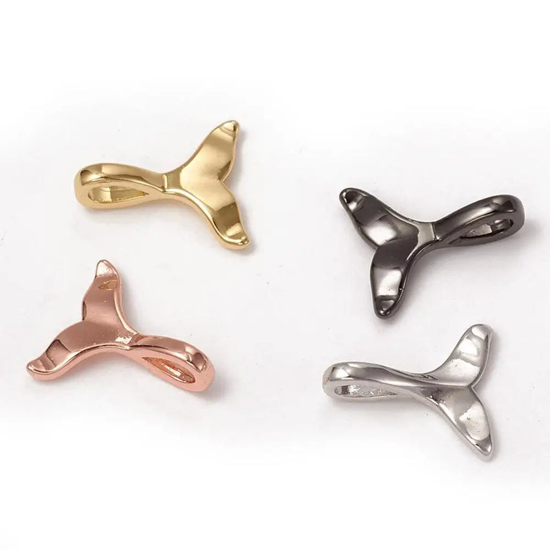 10Pcs Whale Tail Fish Charms Mermaid Tail Pendant for DIY Bracelet Necklace