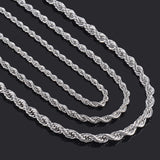 10Pcs 316L Stainless Steel Rope Chain Necklace for Men and Women