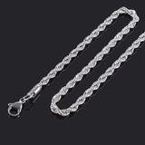 10Pcs 316L Stainless Steel Rope Chain Necklace for Men and Women