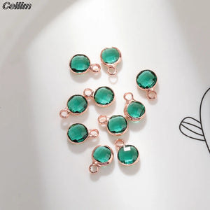 10Pcs 6mm Rose Crystal Cz Rhinestone Charms for Jewelry Making