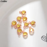 10Pcs 6mm Rose Crystal Cz Rhinestone Charms for Jewelry Making