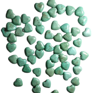 10Pcs Natural Turquoise Heart Pendants