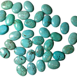 10Pcs Natural Turquoise Oval Jewelry Pendants