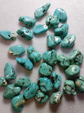 10Pcs 100% Natural Turquoise Rubbly Jewelry Pendants