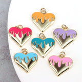 10Pcs Colorful Star Heart Necklace Women Plated Neon Enamel Pendant Jewelry