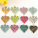 10Pcs Colorful Star Heart Necklace Women Plated Neon Enamel Pendant Jewelry