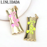 10Pcs Candy Lollipops CZ Charms Pendants Enamel DIY Decoration