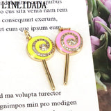 10Pcs Candy Lollipops CZ Charms Pendants Enamel DIY Decoration