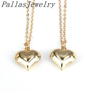 10Pcs Heart Shape Charms Sweater Link Chain Necklace For Women