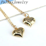 10Pcs Heart Shape Charms Sweater Link Chain Necklace For Women