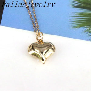 10Pcs Heart Shape Charms Sweater Link Chain Necklace For Women