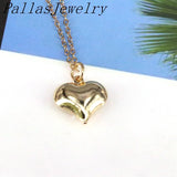 10Pcs Heart Shape Charms Sweater Link Chain Necklace For Women