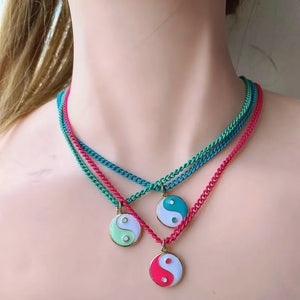 10Pcs Religious Yin Yang Necklace Charm Colorful Tai Ji Pendant