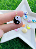 10Pcs Religious Yin Yang Necklace Charm Colorful Tai Ji Pendant